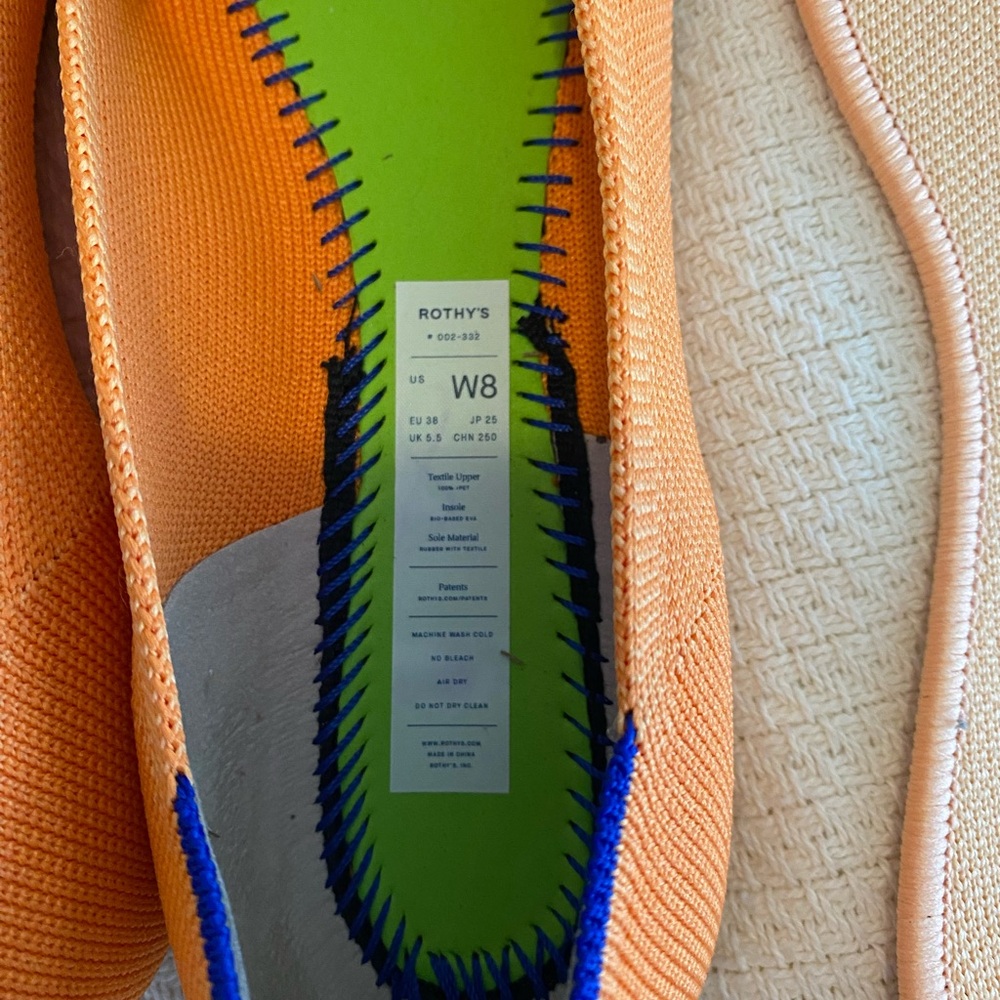 Rothy’s tangerine the point shoe - Picture 3 of 6